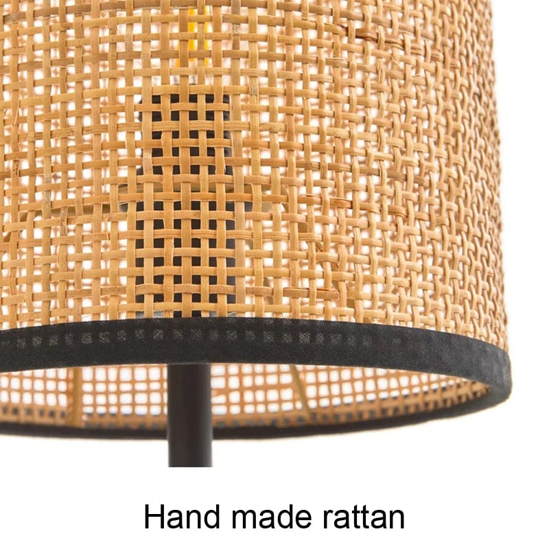 Applique murale japonaise vintage en rotin style Wabi Sabi, fait main | Marco Lucetti