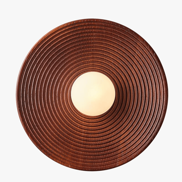 Applique murale japonaise Wabi-sabi Vintage circulaire en bois luminaire LED G9 | Marco Lucetti