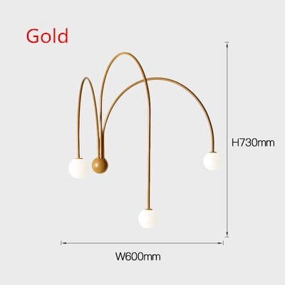 Applique murale LED 3 arcs Solyne | Marco Lucetti Doré / Chaude