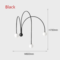 Applique murale LED 3 arcs Solyne | Marco Lucetti Noir / Chaude