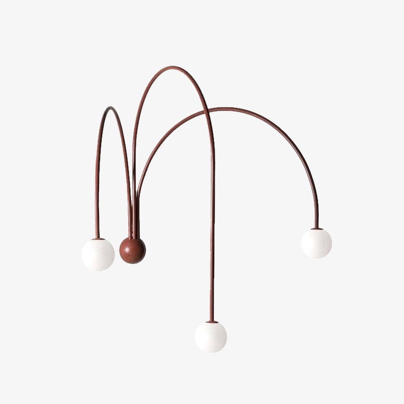 Applique murale LED 3 arcs Solyne | Marco Lucetti Rouge / Chaude