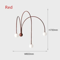 Applique murale LED 3 arcs Solyne | Marco Lucetti Rouge / Froide