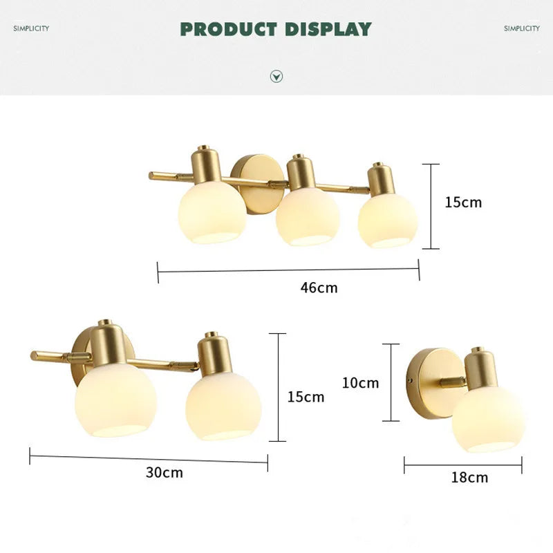 Applique Murale LED 3 Têtes - Lumière Chaude, Froide, Blanc