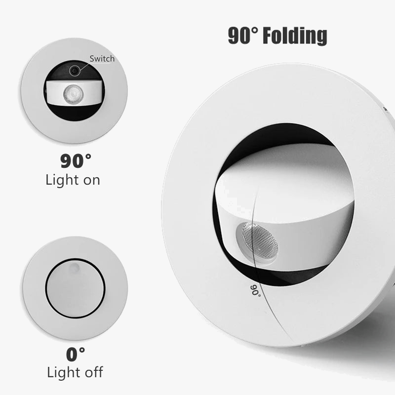 Applique murale LED 360° avec interrupteur pliable | Marco Lucetti