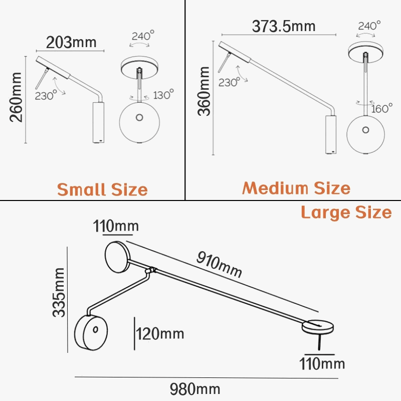 Applique Murale LED à Bras Oscillant de Style Industriel | Marco Lucetti
