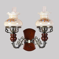 Applique murale LED à deux têtes - Élégance pour votre intérieur | Marco Lucetti Base en bois de style B