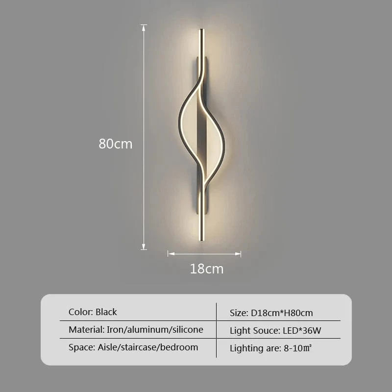 Applique murale LED à rayures pour une déco moderne | Marco Lucetti C 80 cm / Blanc froid - Pas de RC