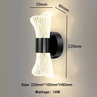 Applique murale LED acrylique de luxe moderne en or et noir | Marco Lucetti Noir A / 3 couleurs sans télécommande