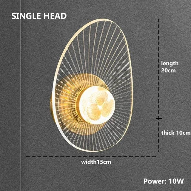 Applique murale LED acrylique de luxe moderne en or et noir | Marco Lucetti Or C / 3 couleurs sans télécommande