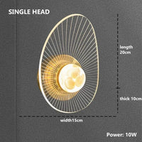 Applique murale LED acrylique de luxe moderne en or et noir | Marco Lucetti Or C / 3 couleurs sans télécommande