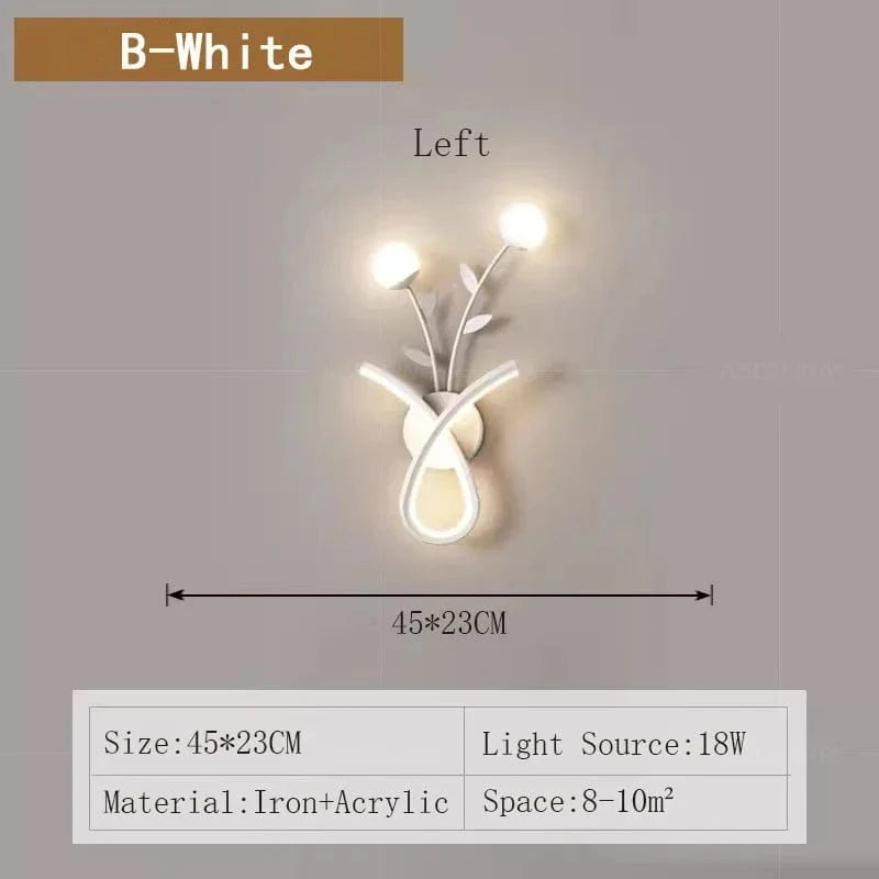 Applique Murale LED Acrylique Fleur Design | Marco Lucetti B Blanc Gauche / Blanc froid