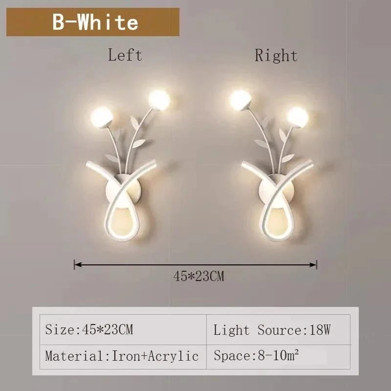 Applique Murale LED Acrylique Fleur Design | Marco Lucetti B Blanc Gauche Droite / Blanc froid