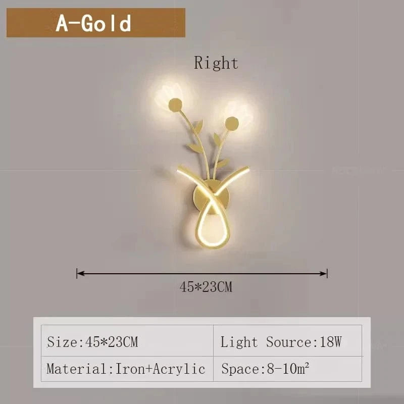 Applique Murale LED Acrylique Fleur Design | Marco Lucetti Un droit en or / Blanc froid