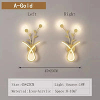 Applique Murale LED Acrylique Fleur Design | Marco Lucetti Une gauche droite en or / Blanc froid