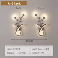Applique Murale LED Acrylique Fleur Design | Marco Lucetti Une gauche droite noire / Blanc froid