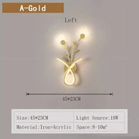 Applique Murale LED Acrylique Fleur Design | Marco Lucetti Une gauche en or / Blanc froid