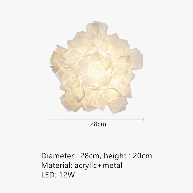 Applique murale LED Acrylique Romantique Fleur Blanche Moderne - Élégance Lumineuse | Marco Lucetti