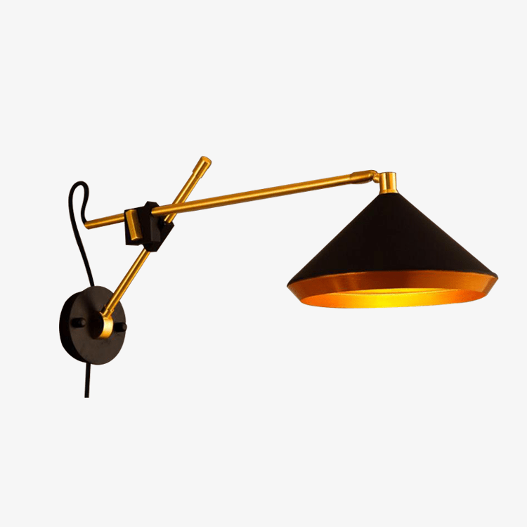 Applique murale LED dorée Vintage ajustable