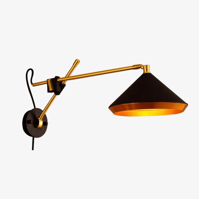 Applique murale LED dorée Vintage ajustable