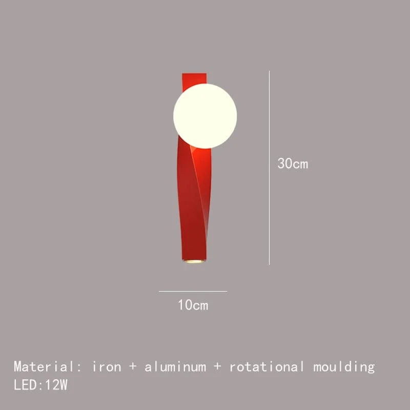 Applique Murale LED Aluminum Glass avec Moulage Rotatif | Marco Lucetti 30cm-Rouge / 3 modifiable