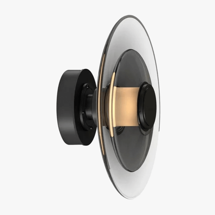 Applique murale LED Ambre Noir Doré. | Marco Lucetti Gris Fumée / 23 cm / Lumière chaude