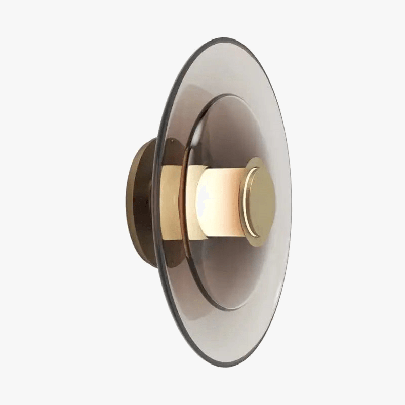 Applique murale LED Ambre Noir Doré. | Marco Lucetti Marron foncé / 23 cm / Lumière chaude