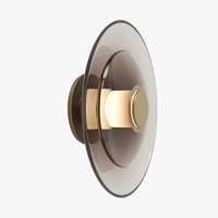 Applique murale LED Ambre Noir Doré. | Marco Lucetti Marron foncé / 23 cm / Lumière chaude