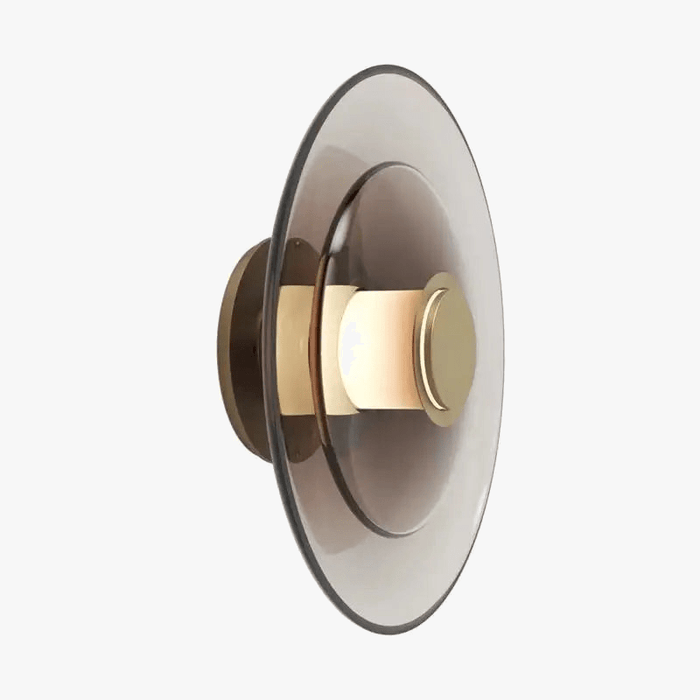 Applique murale LED Ambre Noir Doré. | Marco Lucetti Marron foncé / 23 cm / Lumière chaude