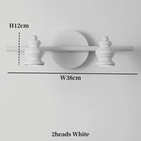 Applique murale Led américaines pour miroir de salle de bains | Marco Lucetti 2 têtes blanc / CHINE / Blanc chaud (2700-3500K)