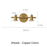 Applique murale Led américaines pour miroir de salle de bains | Marco Lucetti 2Têtes Cuivre A / CHINE / Blanc chaud (2700-3500K)