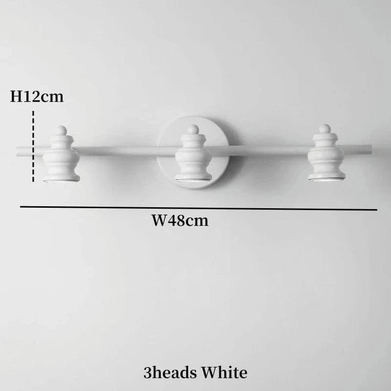 Applique murale Led américaines pour miroir de salle de bains | Marco Lucetti 3 têtes blanc 48cm / CHINE / Blanc chaud (2700-3500K)