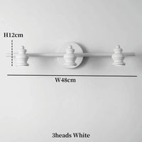 Applique murale Led américaines pour miroir de salle de bains | Marco Lucetti 3 têtes blanc 48cm / CHINE / Blanc chaud (2700-3500K)