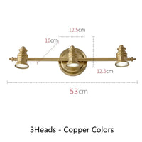 Applique murale Led américaines pour miroir de salle de bains | Marco Lucetti 3Têtes Cuivre A / CHINE / Blanc froid (5 500-7 000 K).