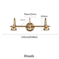 Applique murale Led américaines pour miroir de salle de bains | Marco Lucetti 3Têtes Cuivre B / CHINE / Blanc chaud (2700-3500K)