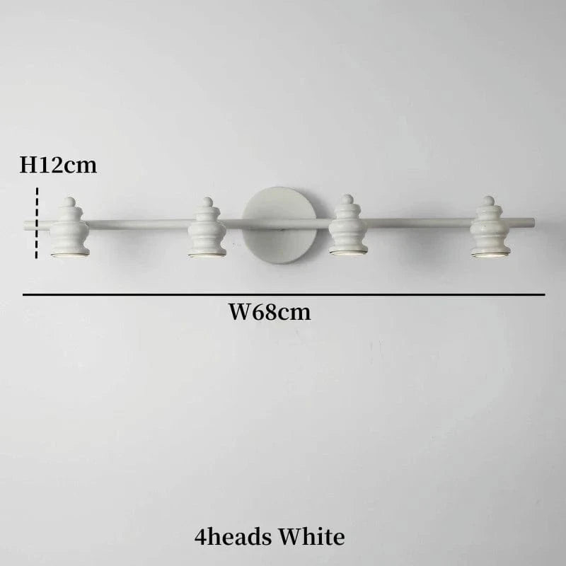 Applique murale Led américaines pour miroir de salle de bains | Marco Lucetti 4 têtes blanc 68cm / CHINE / Blanc chaud (2700-3500K)