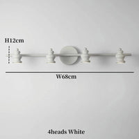 Applique murale Led américaines pour miroir de salle de bains | Marco Lucetti 4 têtes blanc 68cm / CHINE / Blanc chaud (2700-3500K)