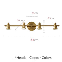 Applique murale Led américaines pour miroir de salle de bains | Marco Lucetti 4Têtes Cuivre A / CHINE / Blanc chaud (2700-3500K)