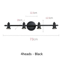 Applique murale Led américaines pour miroir de salle de bains | Marco Lucetti 4Têtes noir A / CHINE / Blanc chaud (2700-3500K)