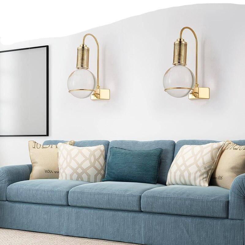 Applique Murale LED Ampoule Dorée avec Boule Crystal | Marco Lucetti