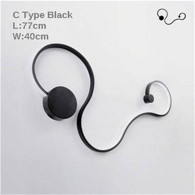 Applique murale LED Art Déco chic | Marco Lucetti (C) 77x40cm / Noir