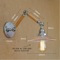 Applique murale LED Art Deco chromée, bois et verre - Design ajustable | Marco Lucetti 10 x 10cm