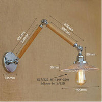 Applique murale LED Art Deco chromée, bois et verre - Design ajustable | Marco Lucetti 20 x 20cm