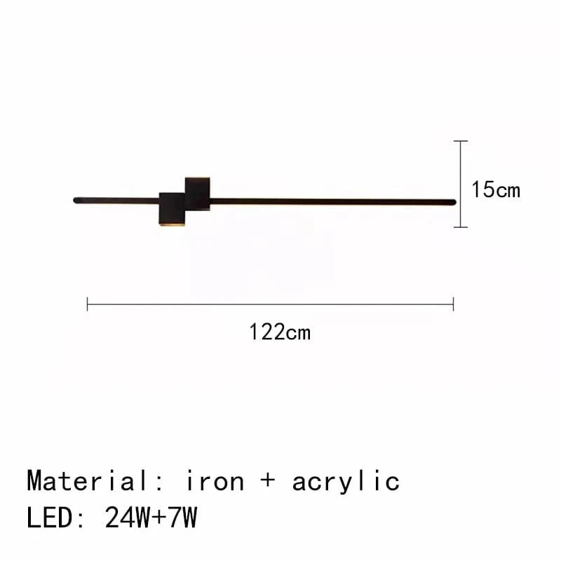 Applique murale LED "Artistic Design"  | Marco Lucetti A-122cm-Noir / 3000K