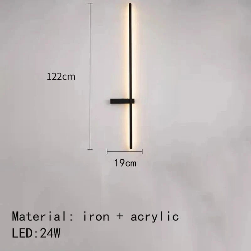 Applique murale LED "Artistic Design"  | Marco Lucetti B-122cm-Noir / 3000K