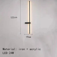 Applique murale LED "Artistic Design"  | Marco Lucetti B-122cm-Noir / 3000K