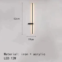 Applique murale LED "Artistic Design"  | Marco Lucetti B-62cm-Noir / 3000K