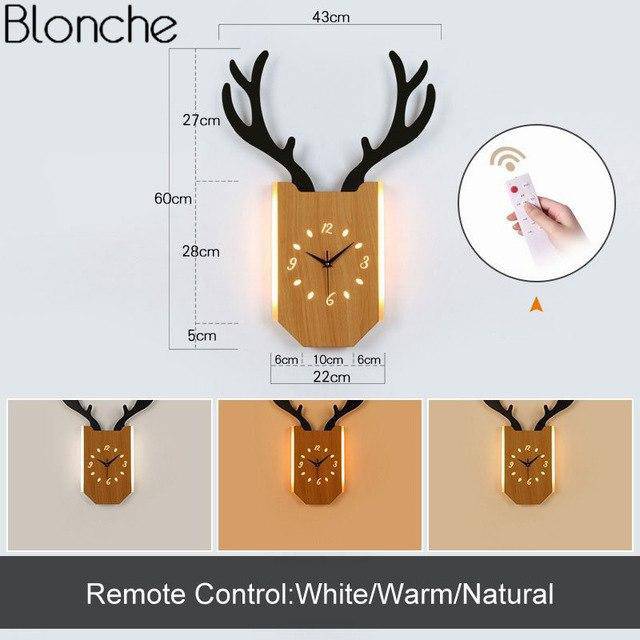 Applique murale LED avec horloge en forme de corne de cerf. | Marco Lucetti