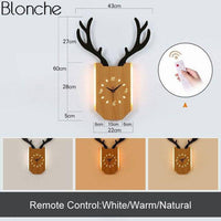 Applique murale LED avec horloge en forme de corne de cerf. | Marco Lucetti