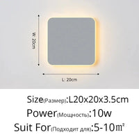 Applique murale LED avec interrupteur tactile - Éclairage modernisé pour votre intérieur | Marco Lucetti Gris 20x20x3,5cm / Blanc chaud (2700-3500K)