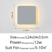 Applique murale LED avec interrupteur tactile - Éclairage modernisé pour votre intérieur | Marco Lucetti Gris 24x24x3,5cm / Blanc chaud (2700-3500K)